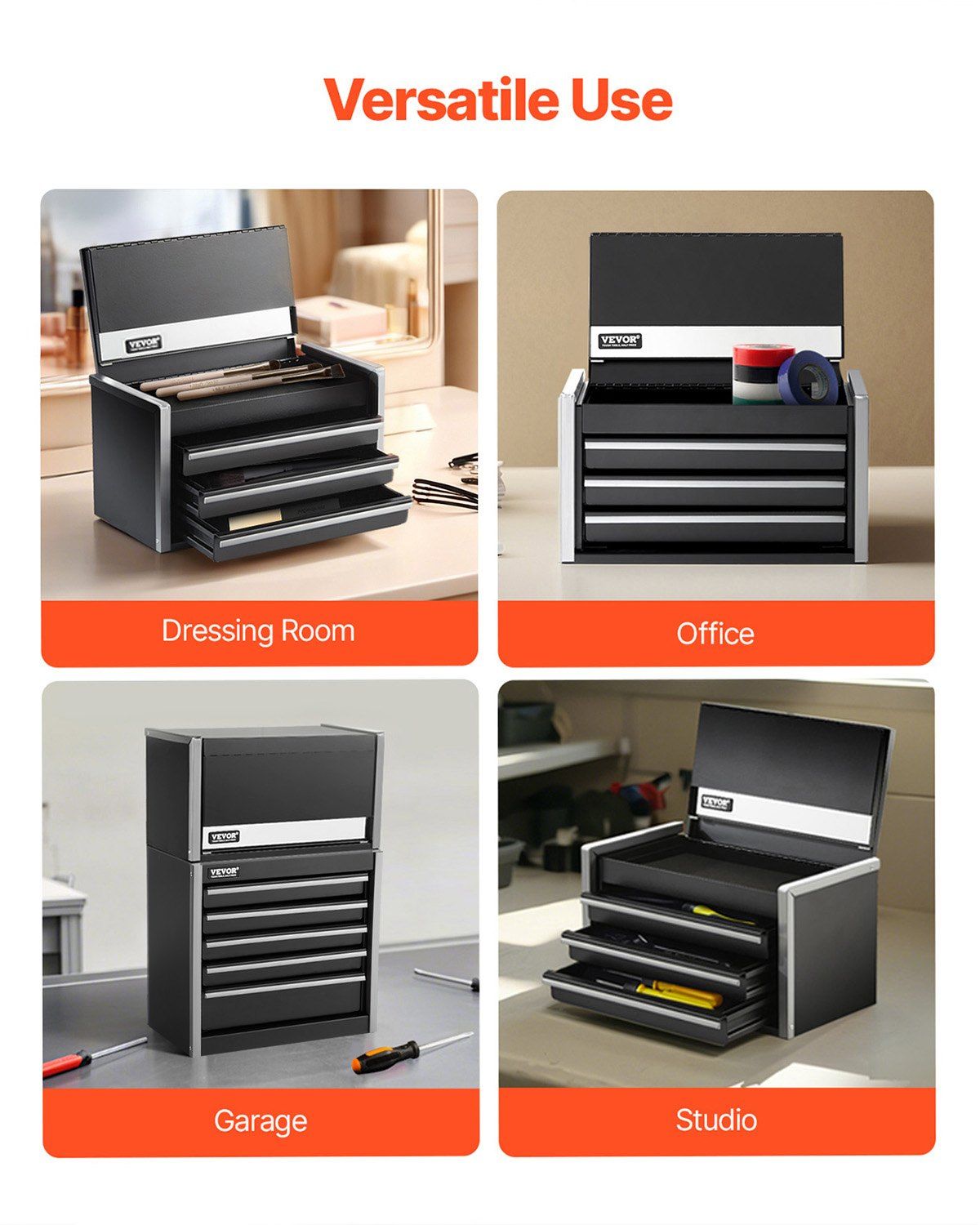 Metal tool box with 3 drawers, 8.6 inch 5 Metal tool box with 3 drawers, 8.6 inch - Image 5