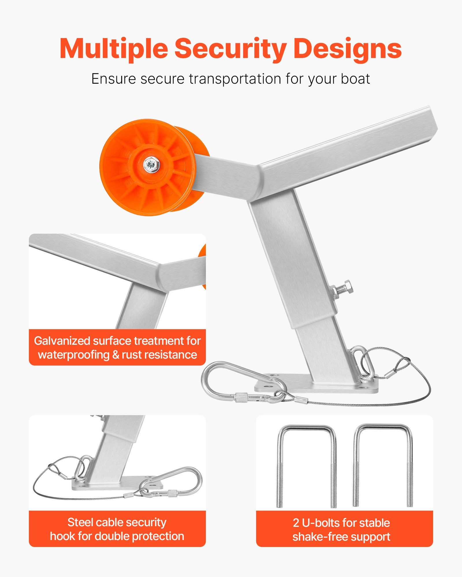 Boat Trailer Winch Stand with Roller, Adjustable 365-548 mm 5 Boat Trailer Winch Stand with Roller, Adjustable 365-548 mm - Image 5