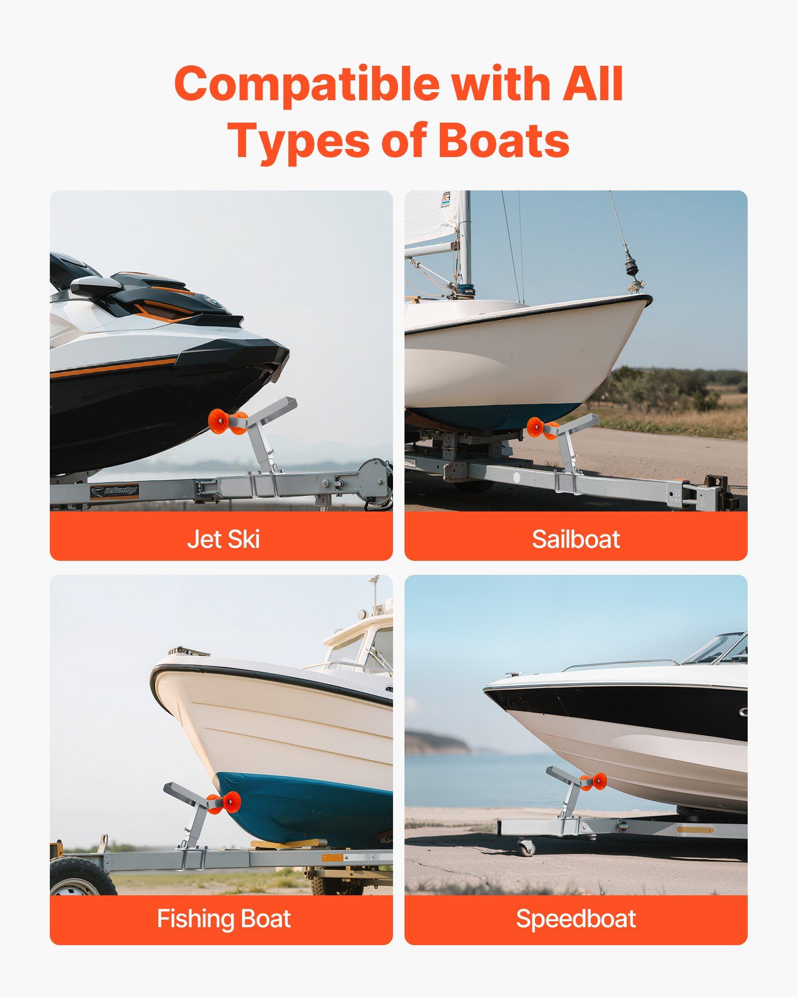 Boat Trailer Winch Stand with Roller, Adjustable 365-548 mm 6 Boat Trailer Winch Stand with Roller, Adjustable 365-548 mm - Image 6