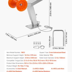 Boat Trailer Winch Stand with Roller, Adjustable 365-548 mm 17 V952 CYJPZJZZJ00032G30001V0 06