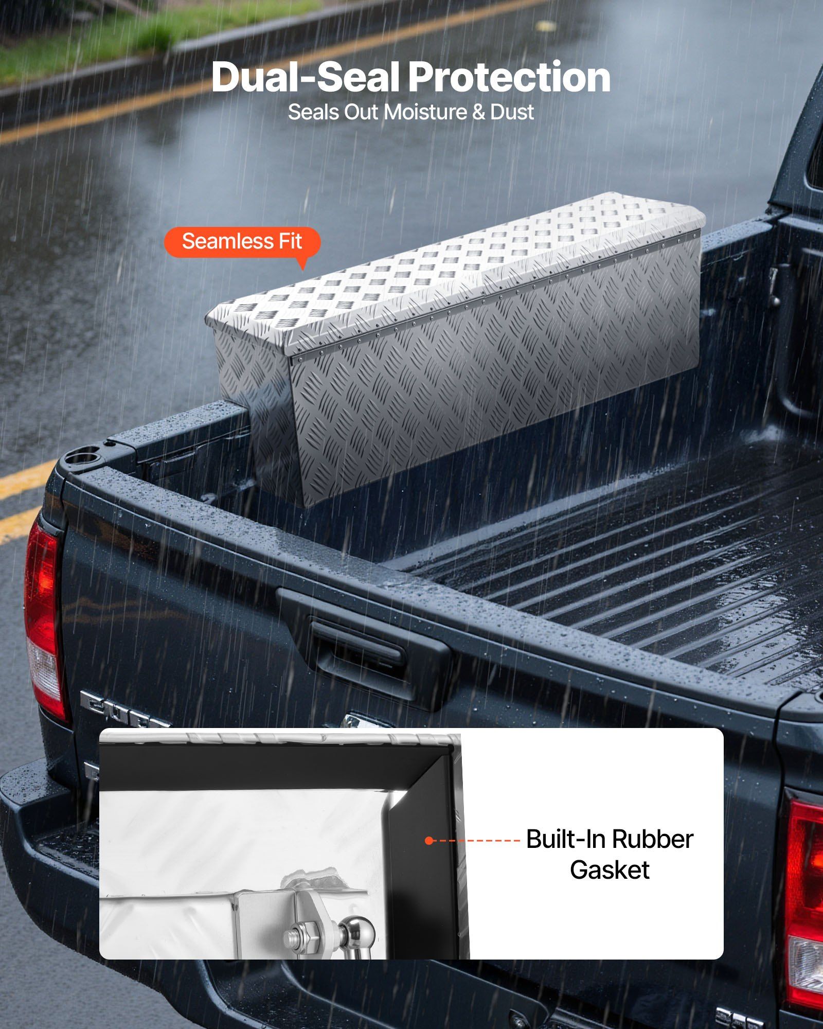 Heavy Duty Aluminum Truck Bed Tool Box 1219 x 340 x 330 mm 3 Heavy Duty Aluminum Truck Bed Tool Box 1219 x 340 x 330 mm - Image 3