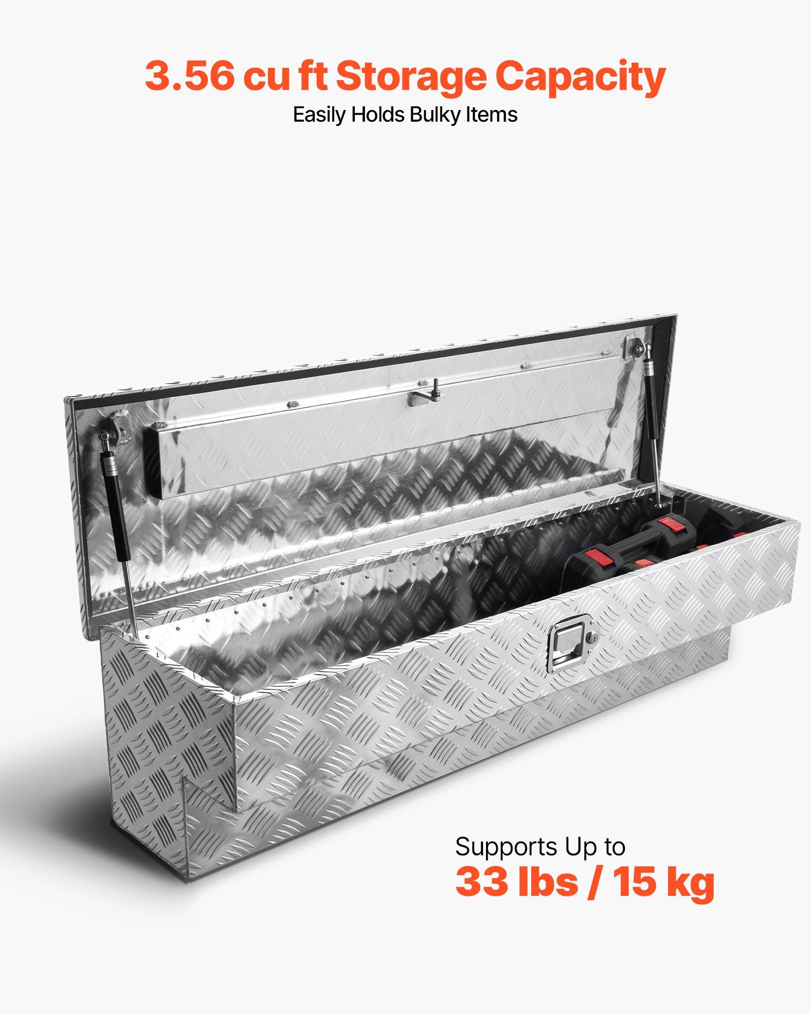 Heavy Duty Aluminum Truck Bed Tool Box 1219 x 340 x 330 mm 4 Heavy Duty Aluminum Truck Bed Tool Box 1219 x 340 x 330 mm - Image 4
