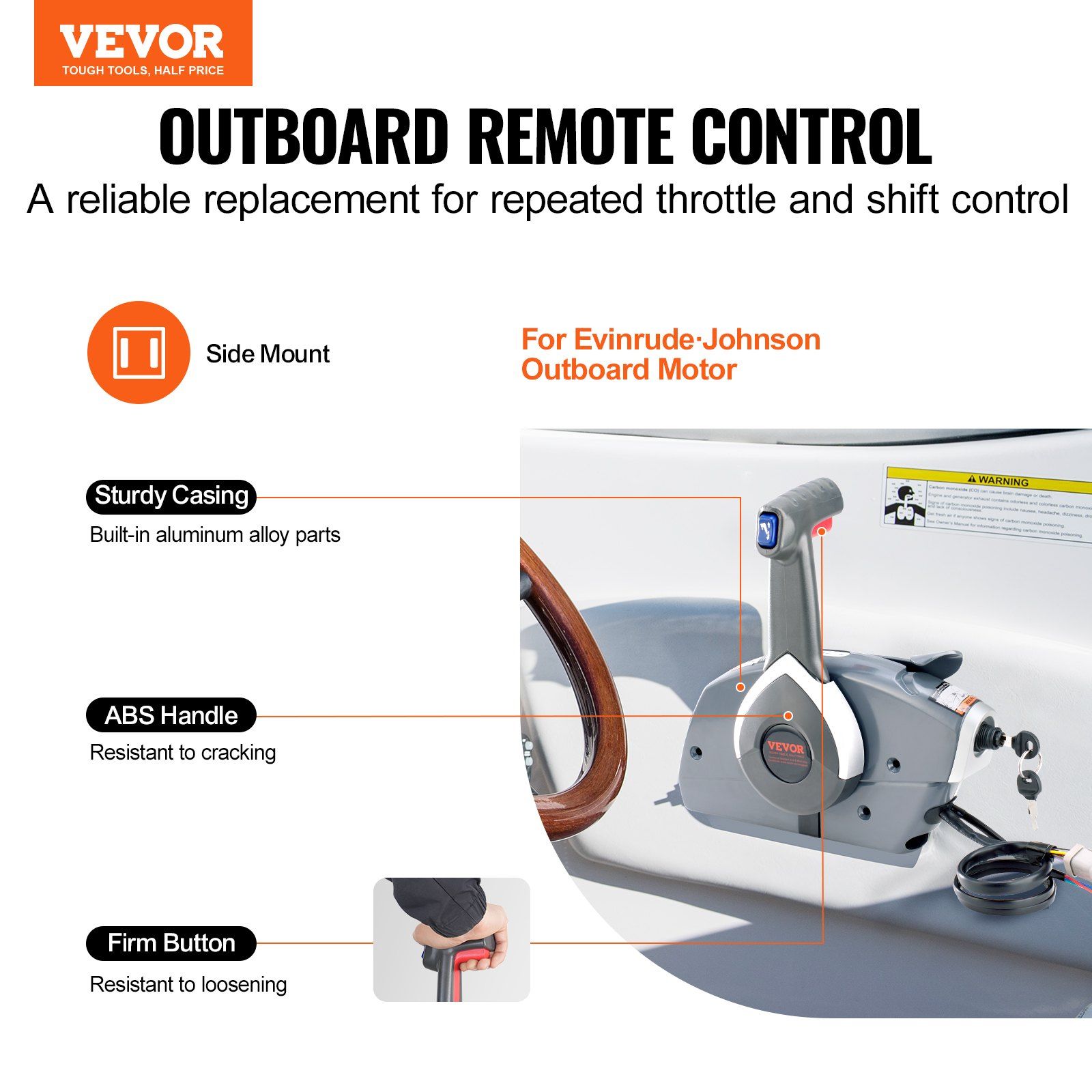 Evinrude Johnson Side-Mounted Outboard Remote Control Box 5006180 2 Evinrude Johnson Side-Mounted Outboard Remote Control Box 5006180 - Image 2