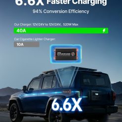 Alternative view of DC to DC Battery Charger, 520W, 40A Alternator Charger, Fast DC-DC Charging for Portable Power Stations, Compatible with LiFePO4 Lead-Acid AGM GEL Batteries, for RVs, Cars, Home Backup Power