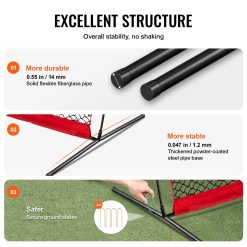 Barricade Backstop Net 7x7 ft Portable Ball Sports Barrier 14 V952 DQW77YC00000P85CUV0 03