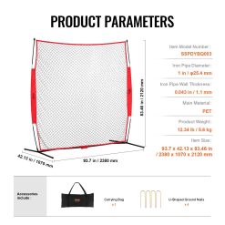 Barricade Backstop Net 7x7 ft Portable Ball Sports Barrier 17 V952 DQW77YC00000P85CUV0 06