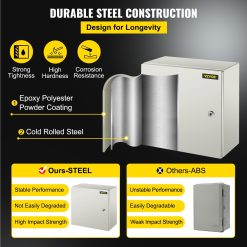 NEMA 4X steel electrical enclosure 16 x 16 x 8 inches 13 V952 DQXJSTCFS40X40X20V0 02