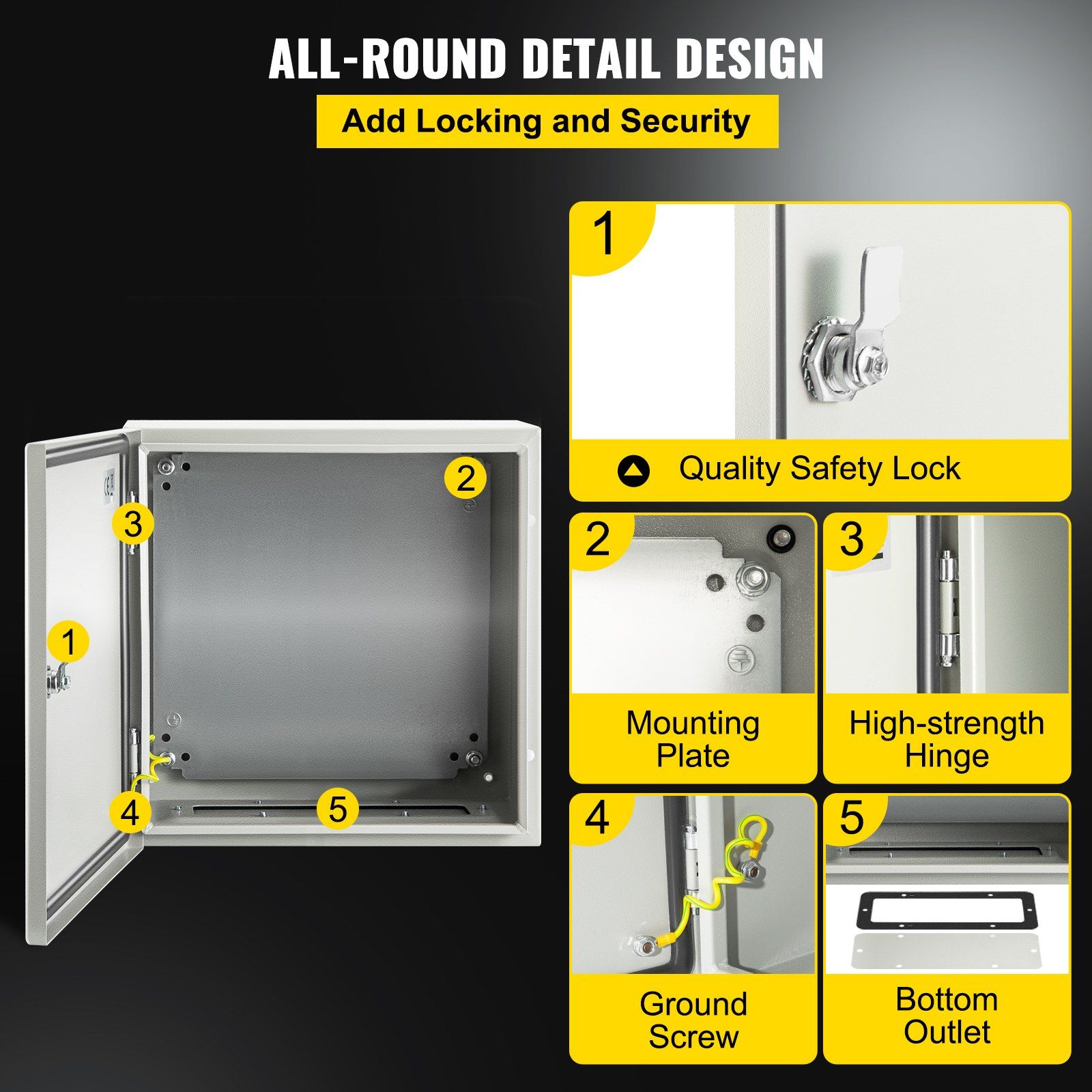 NEMA 4X steel electrical enclosure 16 x 16 x 8 inches 5 NEMA 4X steel electrical enclosure 16 x 16 x 8 inches - Image 5