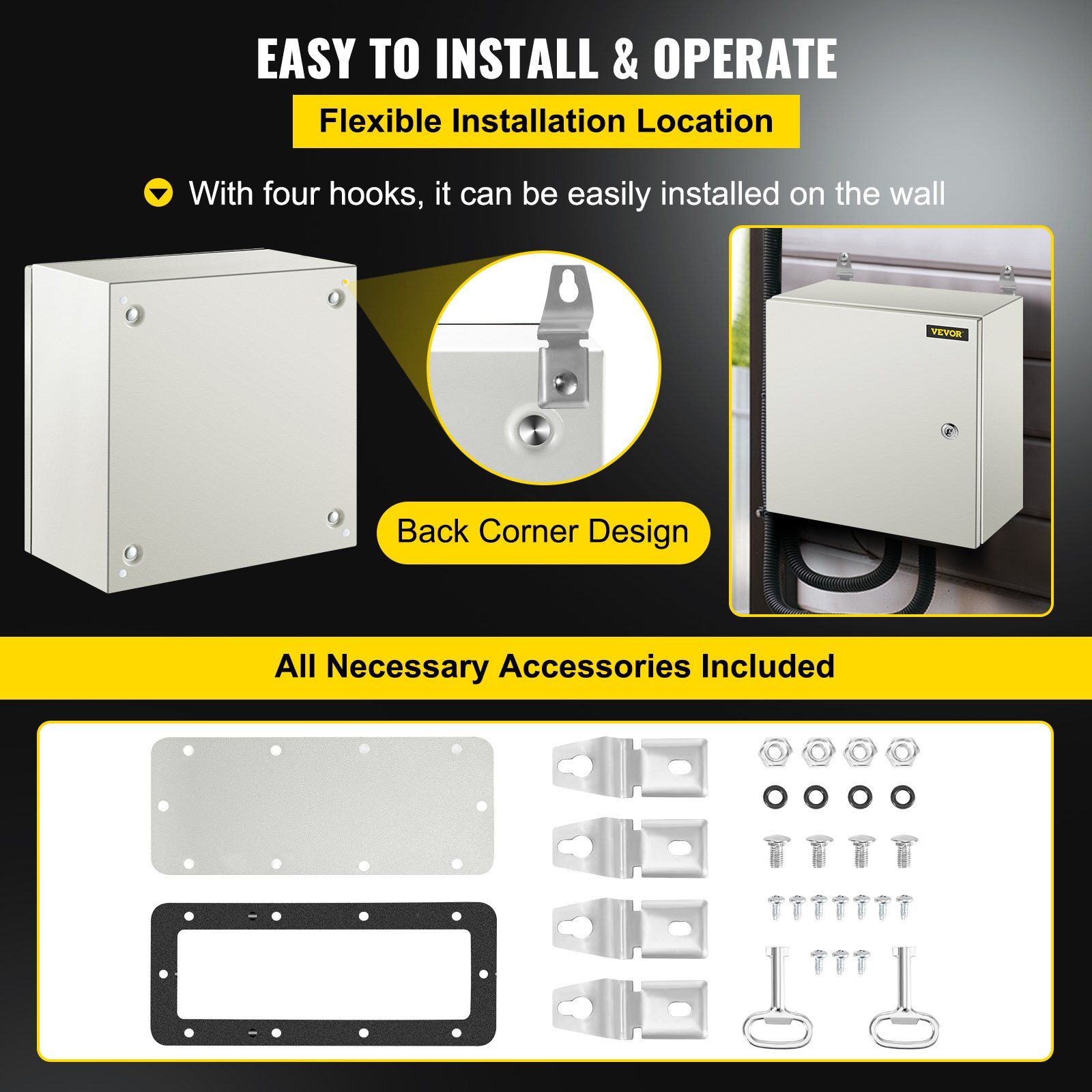 NEMA 4X steel electrical enclosure 16 x 16 x 8 inches 6 NEMA 4X steel electrical enclosure 16 x 16 x 8 inches - Image 6