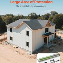 Alternative view of House Wrap, 1.37 x 45.72 m, 0.13 mm Thick Vapor Barrier, Heavy Duty Plastic Sheeting for Tear-resistant, Drop Cloth Vapor Barrier Covering for Residential & Commercial Construction, White