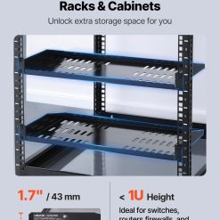 Alternative view of 1U Server Rack Shelf 4-Pack, 22.68 kg Load-Bearing