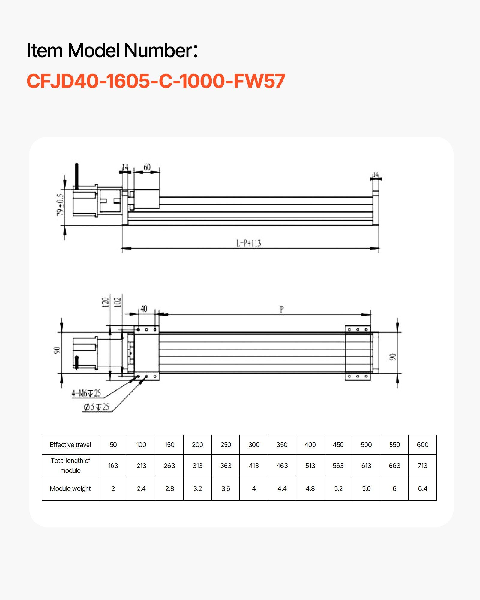 Linear Guide Stage Actuator 1000 mm, NEMA 23 Stepper 7 Linear Guide Stage Actuator 1000 mm, NEMA 23 Stepper - Image 7