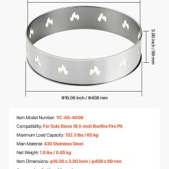 Fire Pit Stand for Solo Stove Bonfire 49.5 cm 17 V952 HKZJHX20INCHN0032001V0 06