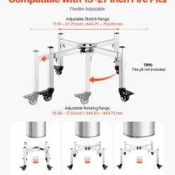 Alternative view of Adjustable Fire Pit Stand, 38-68.6 cm, Stainless Steel
