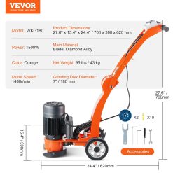 7" Electric Concrete Floor Grinder 2.0HP Brushless 17 V952 HNTSGJJS13002S4ZDV3 06