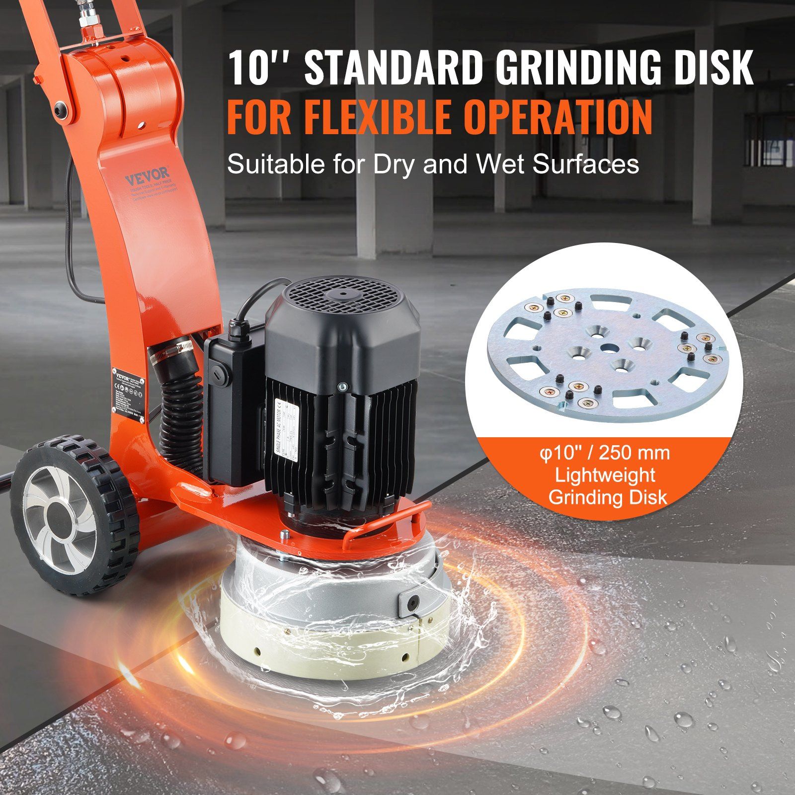Electric Concrete Floor Grinder 10" Brushless 2200W 5 Electric Concrete Floor Grinder 10" Brushless 2200W - Image 5
