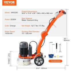 Electric Concrete Floor Grinder 10" Brushless 2200W 17 V952 HNTSGJJS1300C00IVV3 06