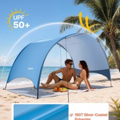 Alternative view of Beach Tent Sun Shelter for 3 Person, UPF 50+ Protection, Portable Sun Shade Canopy with Carrying Bag & Ground Stakes, Lightweight and Easy Setup Beach Umbrella for Camping Fishing Outdoor Picnic