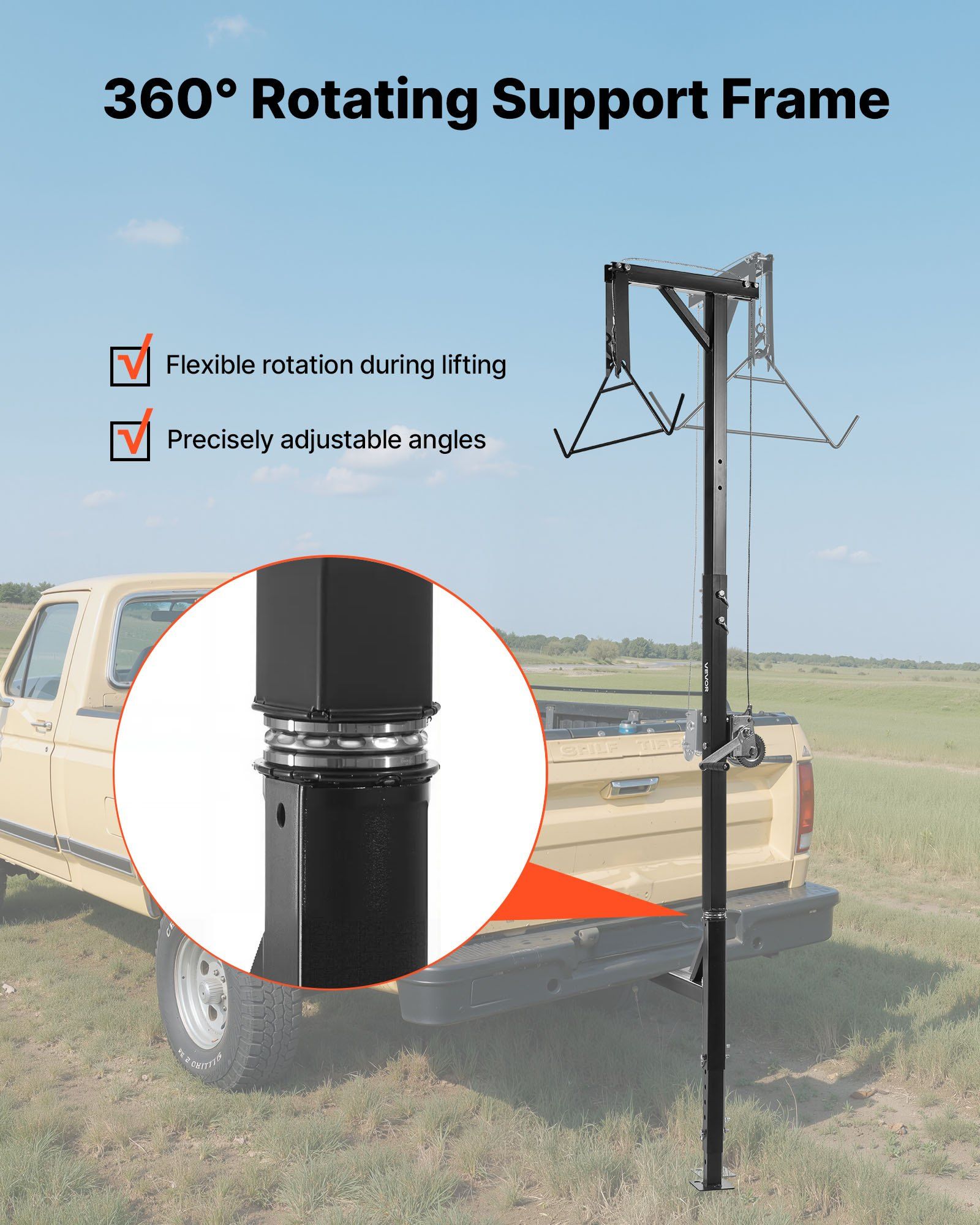 Truck hitch game hoist 600 lbs capacity with winch 4 Truck hitch game hoist 600 lbs capacity with winch - Image 4