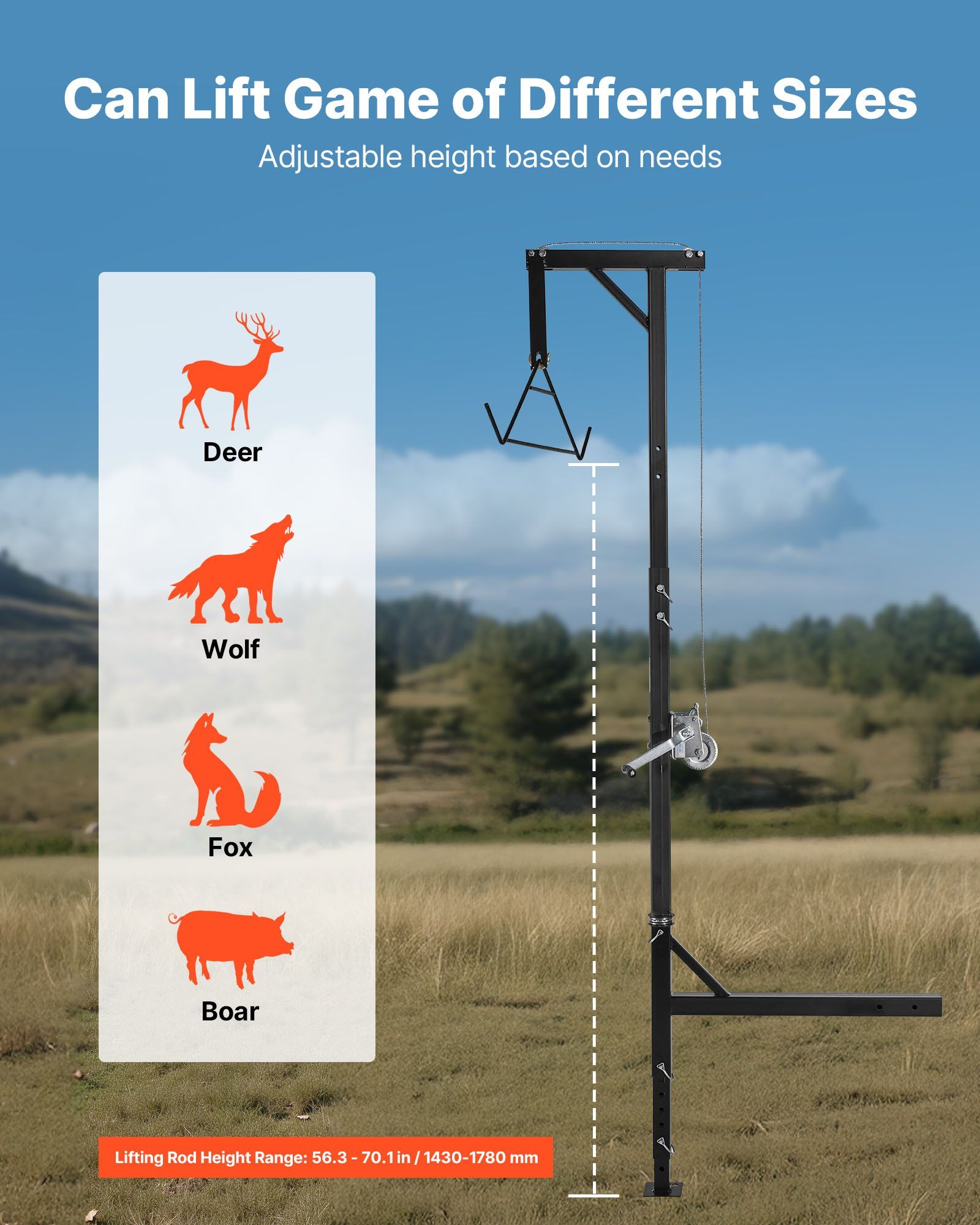 Truck hitch game hoist 600 lbs capacity with winch 5 Truck hitch game hoist 600 lbs capacity with winch - Image 5