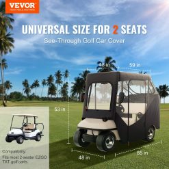 Alternative view of Golf Cart Enclosure for 2-Seater EZGO TXT RXV