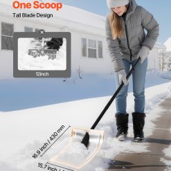 Snow Shovel for Driveway, 40cm Wide Aluminum Alloy Snow Shovel, Non Slip Grip, Large Capacity Snowplow Shovels, Detachable & Lightweight Snows Removal Tool for Garden Car Camping Outdoors 14 V952 KXCLHJ16INCHF6PLG001V0 03