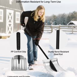 Snow Shovel for Driveway, 40cm Wide Aluminum Alloy Snow Shovel, Non Slip Grip, Large Capacity Snowplow Shovels, Detachable & Lightweight Snows Removal Tool for Garden Car Camping Outdoors 15 V952 KXCLHJ16INCHF6PLG001V0 04