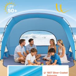 Alternative view of Beach Tent Sun Shelter for 6 Person, UPF 50+ Protection, Portable Sun Shade Canopy with Carrying Bag & Sand Pockets, Lightweight and Easy Setup Beach Umbrella for Family Camping Outdoor Picnic