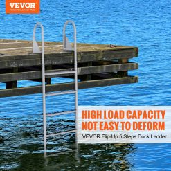 Alternative view of Flip-Up Dock Ladder, 5-Step Aluminum Alloy, 350 lbs
