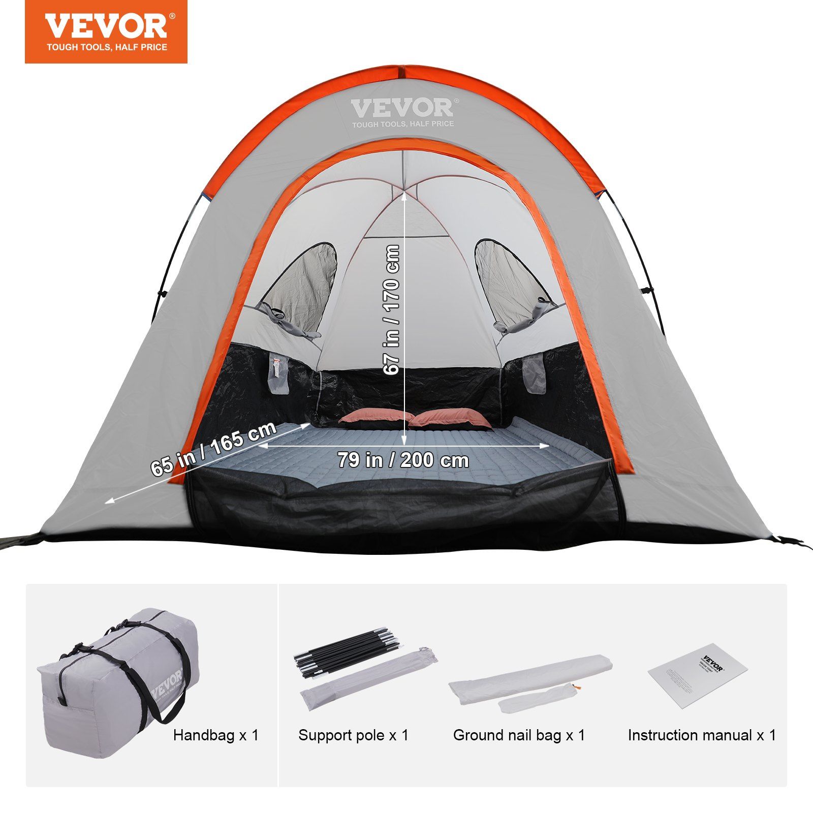 Truck Bed Tent 6.4-6.7 ft Waterproof PU2000mm 7 Truck Bed Tent 6.4-6.7 ft Waterproof PU2000mm - Image 7
