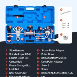 Alternative view of 9-Way Slide Hammer Puller Set with 15 Pieces and Carry Case