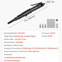 Air Needle Scaler 3400BPM with 3-Speed Control 17 V952 QDCCZSCXQZTXNTZDR002V0 06