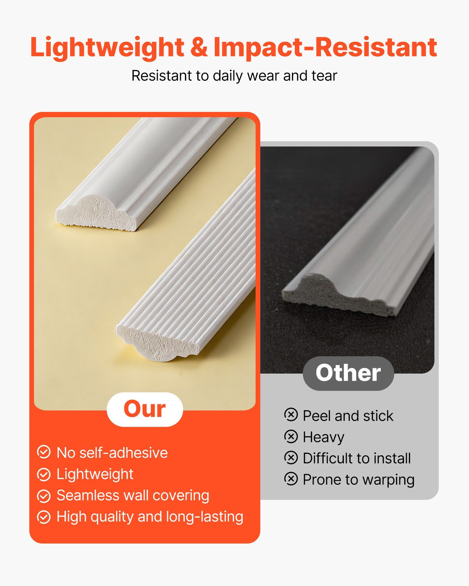 Wainscoting Panels Kit 3 Pack, Polystyrene, White 5 Wainscoting Panels Kit 3 Pack, Polystyrene, White - Image 5