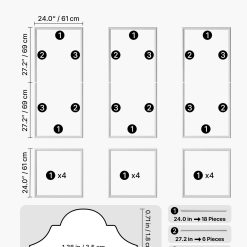 Alternative view of Wall Molding 3 Pack, Wainscoting Panels Kit, Lightweight Paintable Polystyrene, Easy to Install, Waterproof Accent Wide Profile Trim for Interior Living Room, Bedroom,White (61x137 + 61x61 cm)