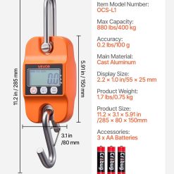 Digital Crane Scale 400 kg Handheld Hanging 17 V952 QXDCDZK50GSL39EAN001V9 06