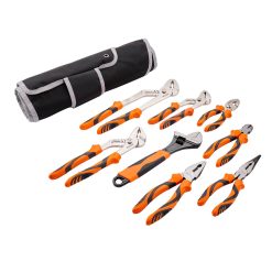 8-piece pliers set with wrench and tool bag