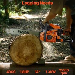 Alternative view of 40 cc Gas Chainsaw, 355 mm Gas Powered Chainsaw, 1.3 kW Power Chain Saw with Non-Slip Handle, Gas-Powered Chainsaws with Dual Fuel Tanks, For Wood Cutting, Tree Trimming, and Land Clearing
