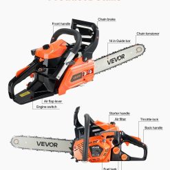 40 cc Gas Chainsaw, 355 mm Gas Powered Chainsaw, 1.3 kW Power Chain Saw with Non-Slip Handle, Gas-Powered Chainsaws with Dual Fuel Tanks, For Wood Cutting, Tree Trimming, and Land Clearing 13 V952 RQLJ14INCHEC4M9U6001V0 02