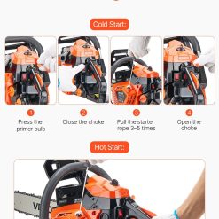 40 cc Gas Chainsaw, 355 mm Gas Powered Chainsaw, 1.3 kW Power Chain Saw with Non-Slip Handle, Gas-Powered Chainsaws with Dual Fuel Tanks, For Wood Cutting, Tree Trimming, and Land Clearing 14 V952 RQLJ14INCHEC4M9U6001V0 03