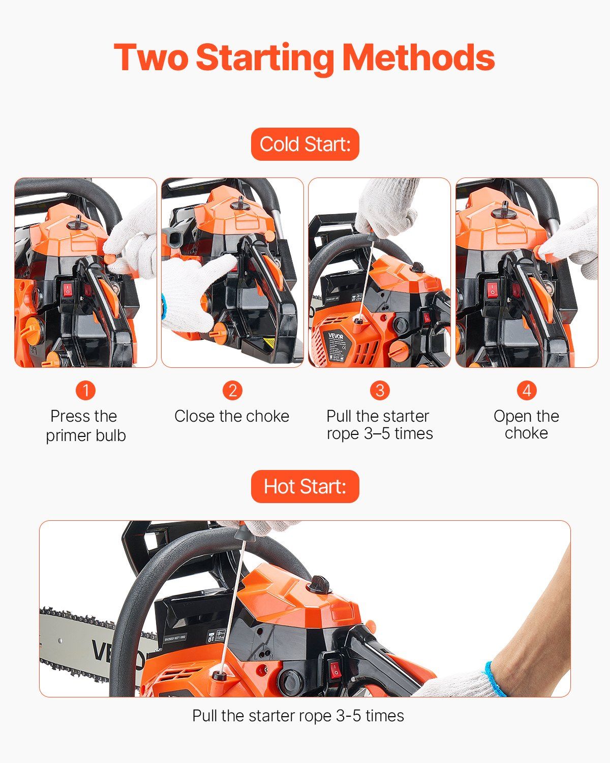 40 cc Gas Chainsaw, 355 mm Gas Powered Chainsaw, 1.3 kW Power Chain Saw with Non-Slip Handle, Gas-Powered Chainsaws with Dual Fuel Tanks, For Wood Cutting, Tree Trimming, and Land Clearing 4 40 cc Gas Chainsaw, 355 mm Gas Powered Chainsaw, 1.3 kW Power Chain Saw with Non-Slip Handle, Gas-Powered Chainsaws with Dual Fuel Tanks, For Wood Cutting, Tree Trimming, and Land Clearing - Image 4