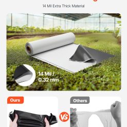 Alternative view of 14 Mil Plastic Sheeting Heavy Duty 10' x 100', Thick Plastic Sheeting Roll, Plastic Drop Cloth Painters Tarp Covering for Crawl Space Vapor Barrier, Black and White Double-Sided, Multi-Purpose