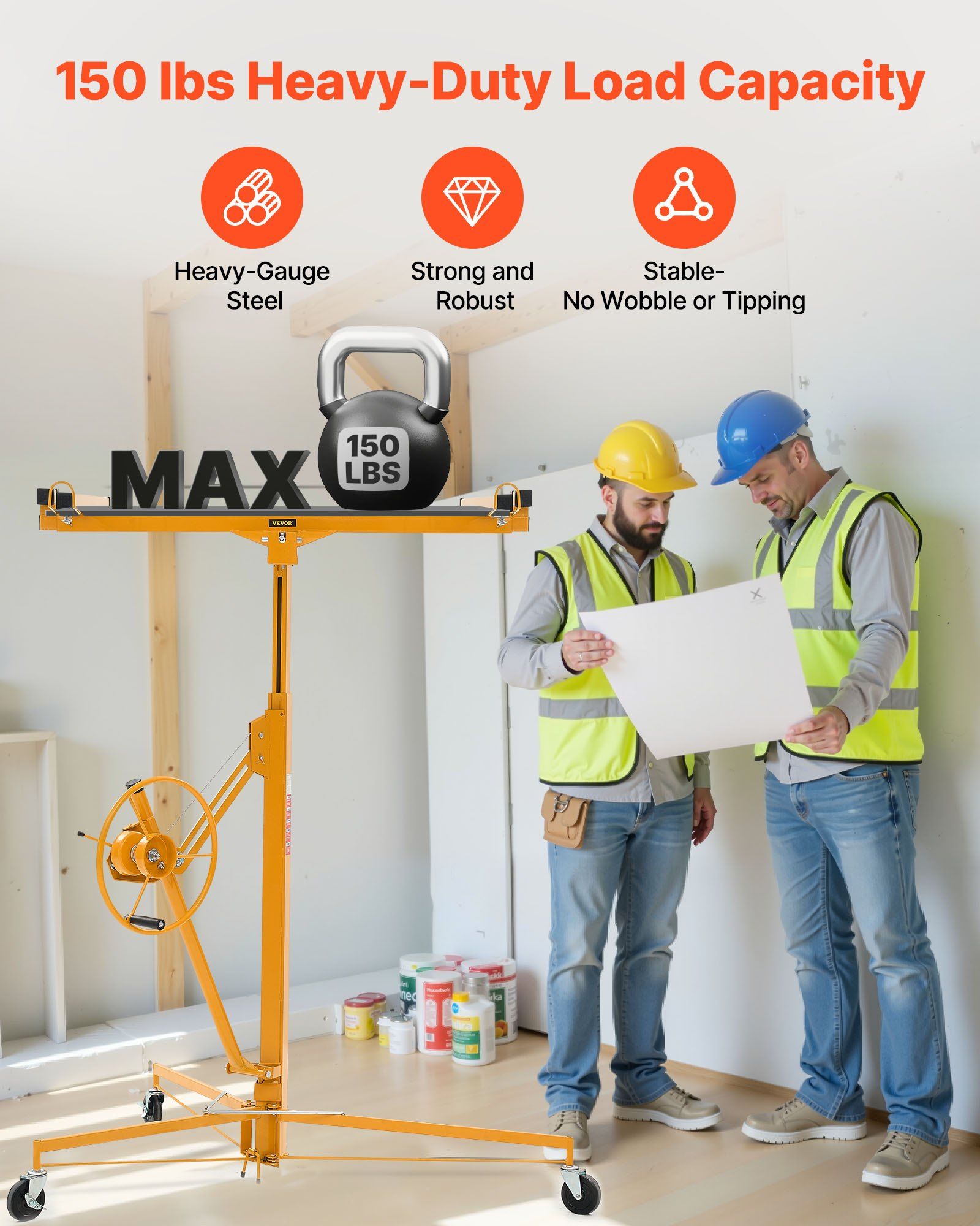 Drywall lift 3353mm telescoping with lockable wheels 2 Drywall lift 3353mm telescoping with lockable wheels - Image 2