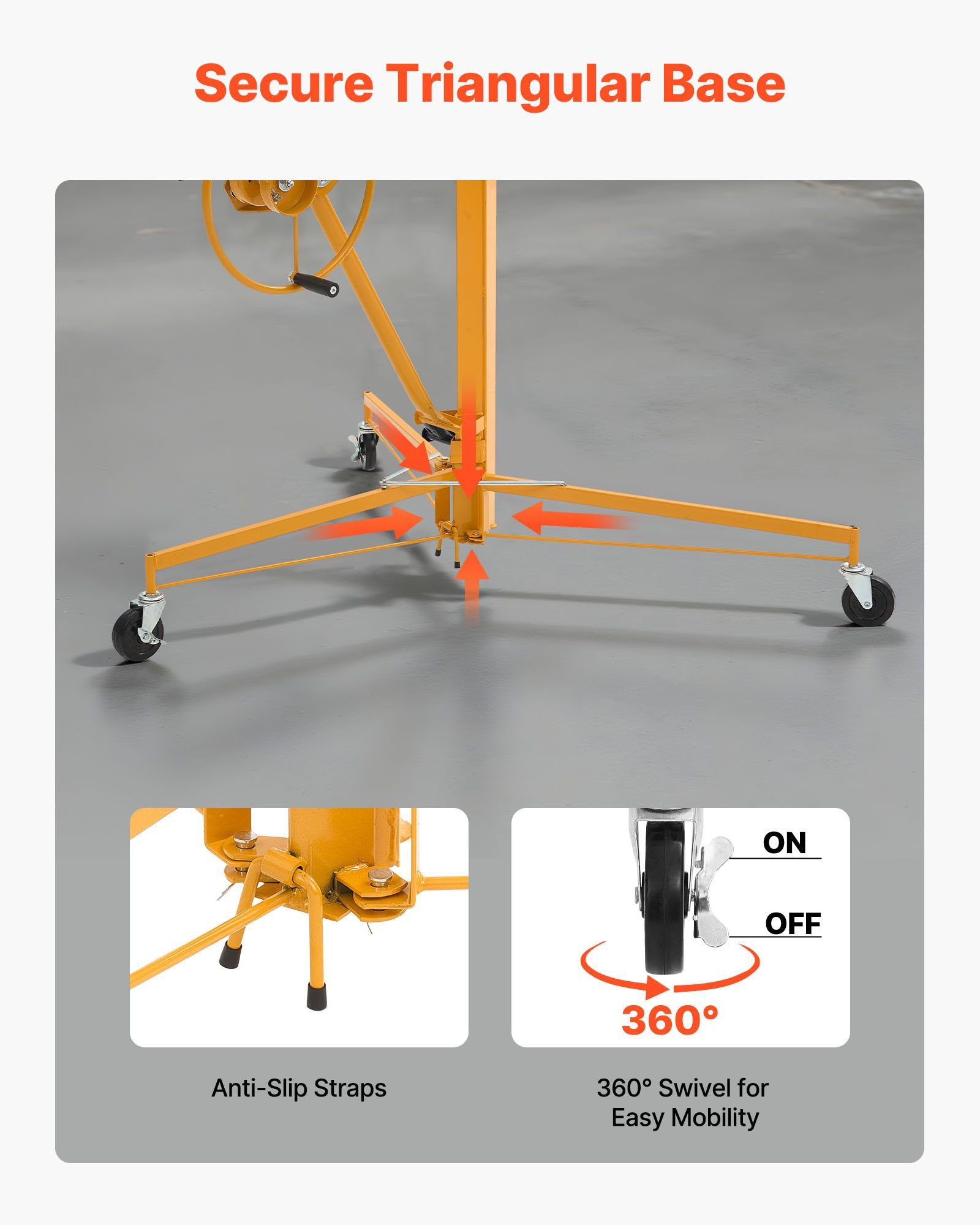 Drywall lift 3353mm telescoping with lockable wheels 5 Drywall lift 3353mm telescoping with lockable wheels - Image 5