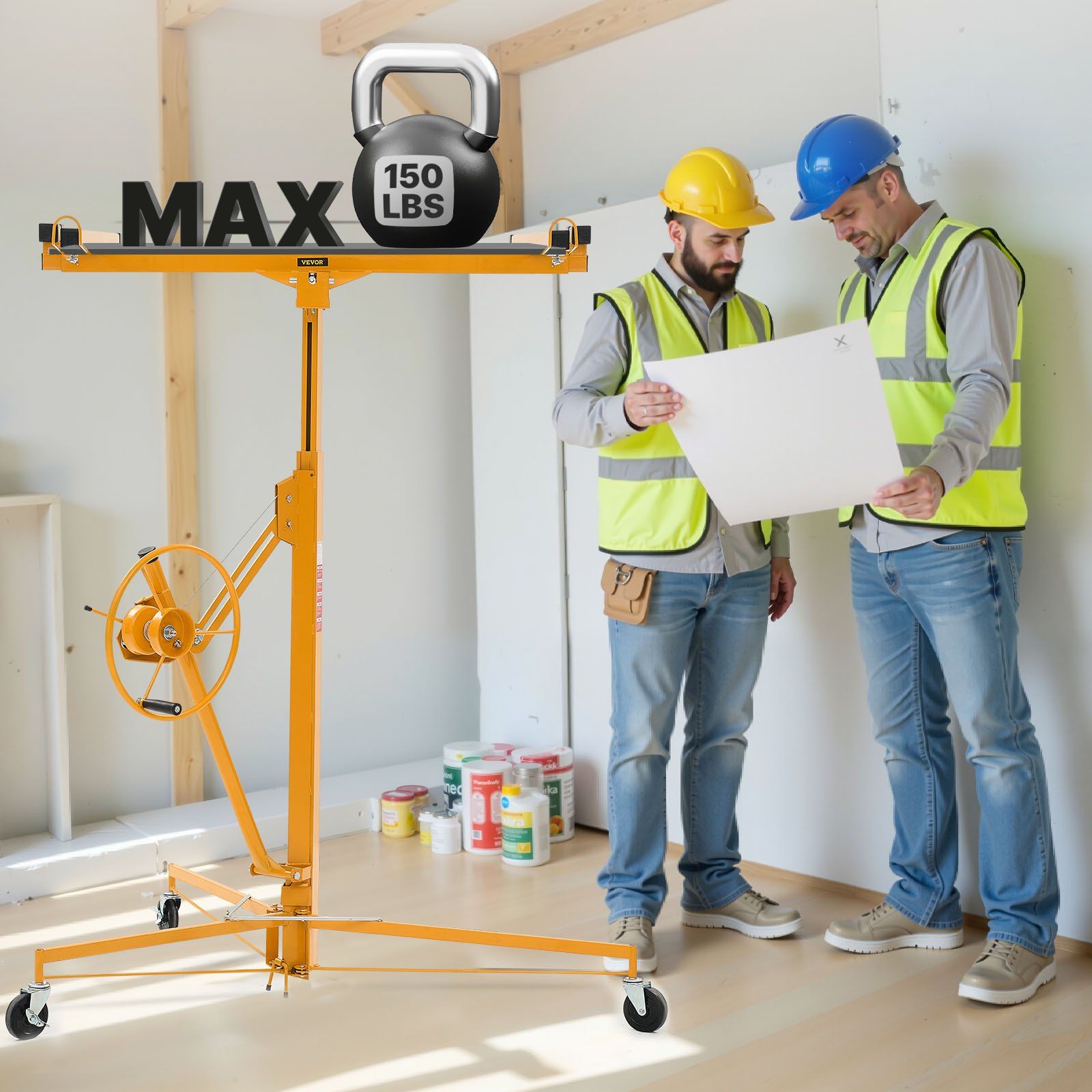 Drywall lift 3353mm telescoping with lockable wheels 8 Drywall lift 3353mm telescoping with lockable wheels - Image 8