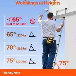 Alternative view of Telescoping ladder 2540mm stainless steel 150kg