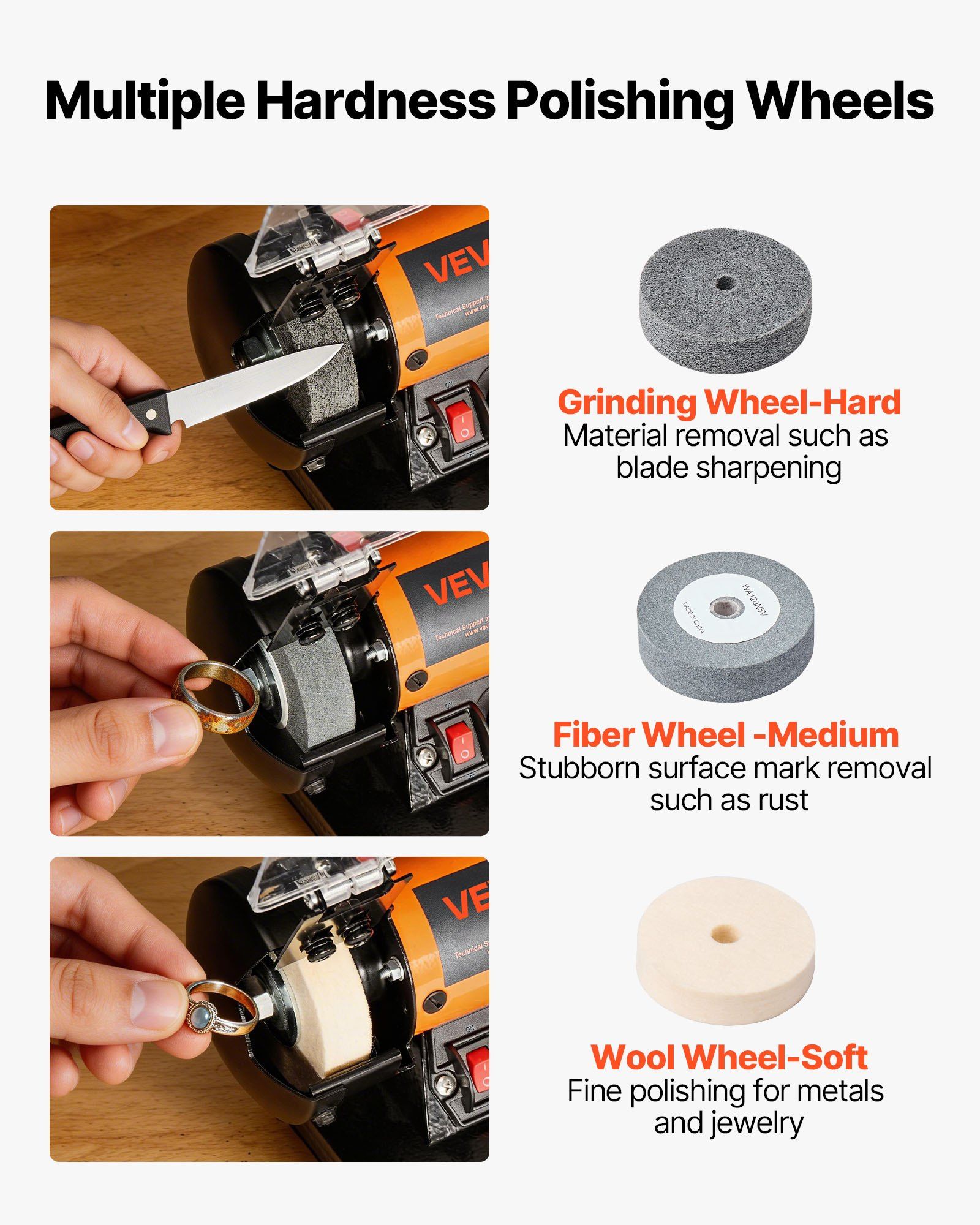Bench Buffer Polisher with Variable Speed, 100-Piece Accessory Kit 2 Bench Buffer Polisher with Variable Speed, 100-Piece Accessory Kit - Image 2