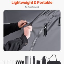 Bike Storage Tent, 1 to 2 Bikes, Outdoor Spacious Bike Storage Tent with Ventilated Window, Waterproof Fan-Shaped Bike Tent with High Strength Fiberglass & Dual Zippers, Fit for Bicycle 15 V952 SXZXCP566626RM5G2V0 04