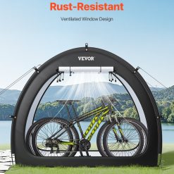 Bike Storage Tent, 1 to 2 Bikes, Outdoor Spacious Bike Storage Tent with Ventilated Window, Waterproof Fan-Shaped Bike Tent with High Strength Fiberglass & Dual Zippers, Fit for Bicycle 16 V952 SXZXCP566626RM5G2V0 05