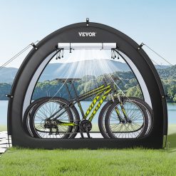 Bike Storage Tent, 1 to 2 Bikes, Outdoor Spacious Bike Storage Tent with Ventilated Window, Waterproof Fan-Shaped Bike Tent with High Strength Fiberglass & Dual Zippers, Fit for Bicycle 18 V952 SXZXCP566626RM5G2V0 07