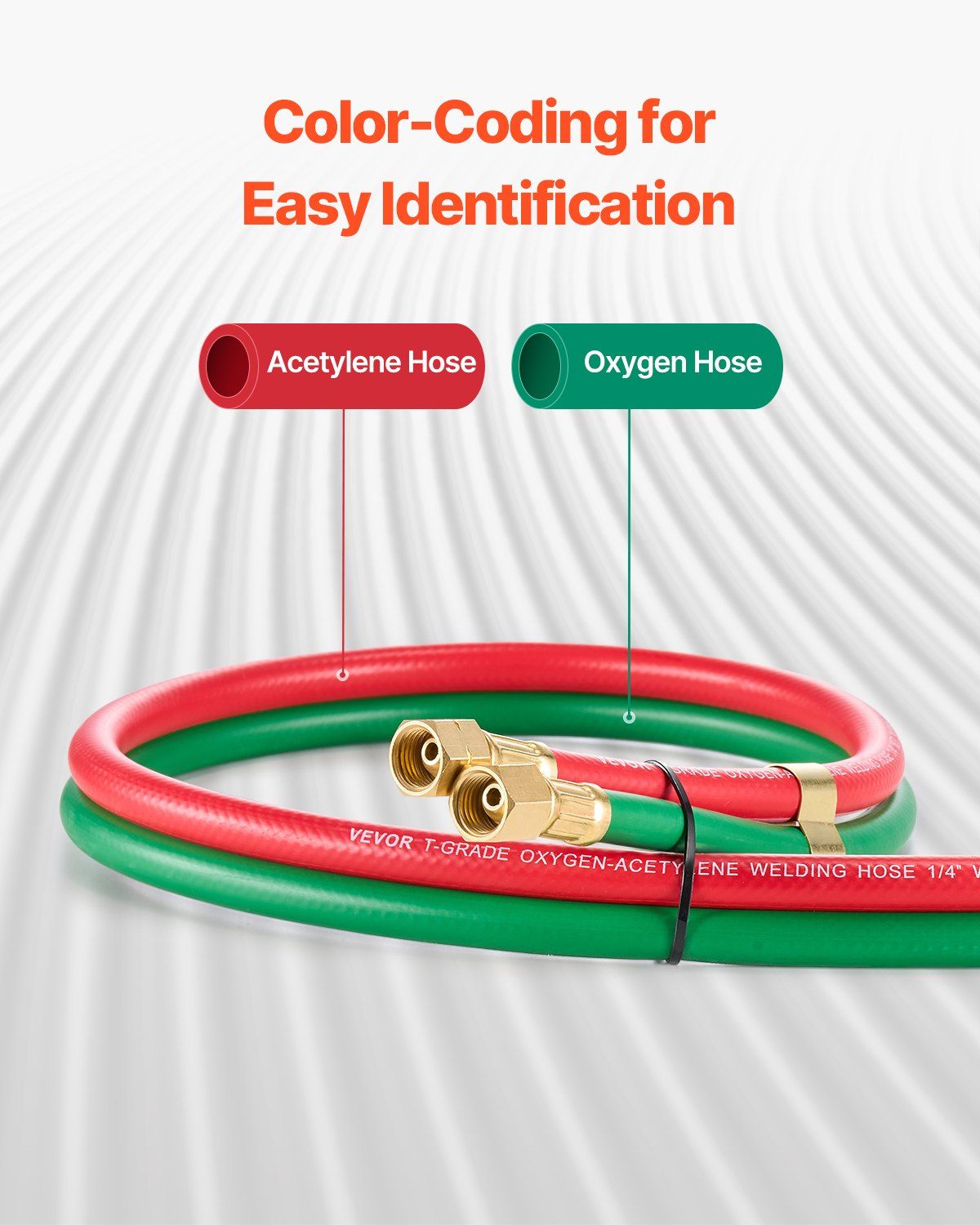 Oxygen Acetylene Twin Hose 15FT 1/4-Inch 300PSI 5 Oxygen Acetylene Twin Hose 15FT 1/4-Inch 300PSI - Image 5